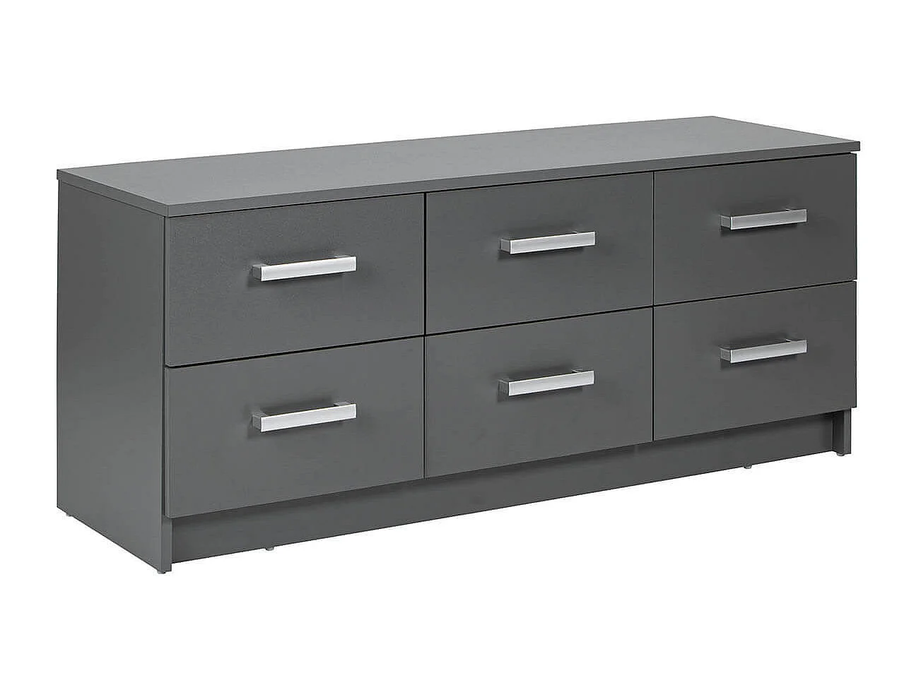 ZEINE - Commode 6 Tiroirs Coloris Gris Graphite