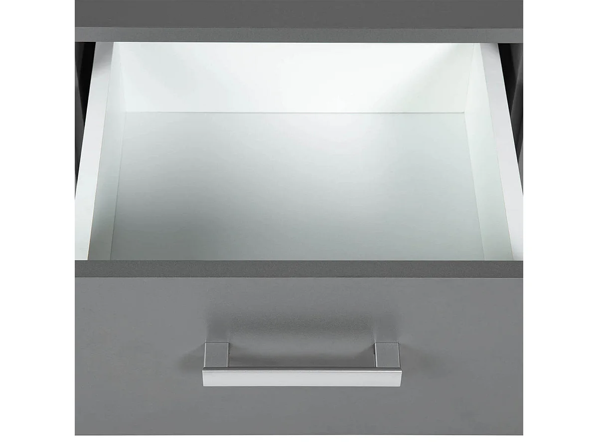 ZEINE - Commode 6 Tiroirs Coloris Gris Graphite