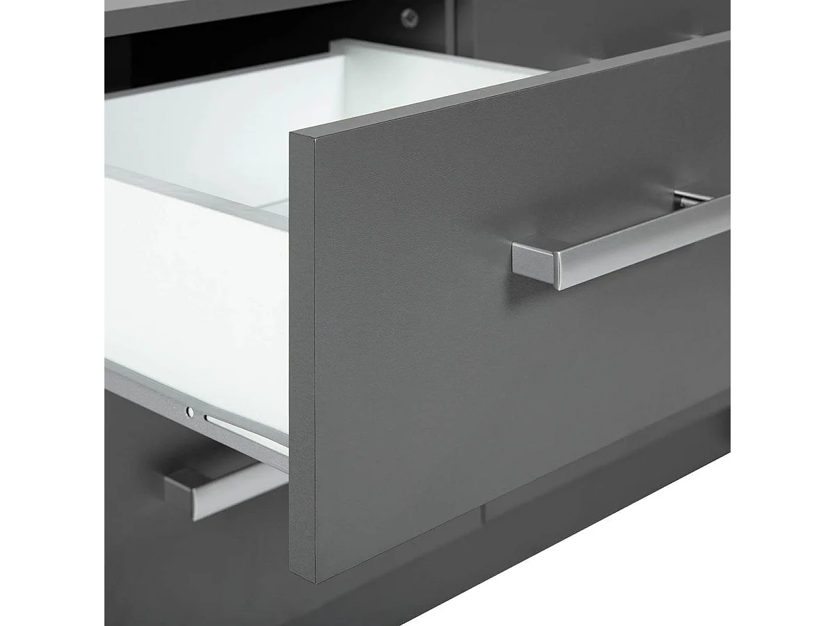 ZEINE - Commode 6 Tiroirs Coloris Gris Graphite