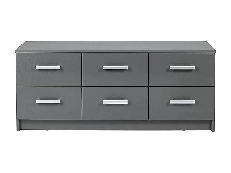 ZEINE - Commode 6 Tiroirs Coloris Gris Graphite