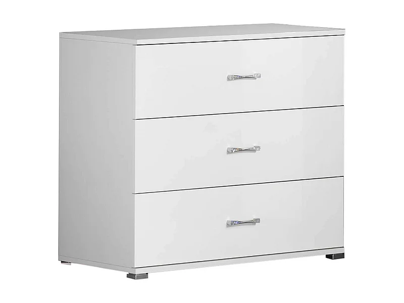 FADILY - Commode 3 Tiroirs Laquée Blanc