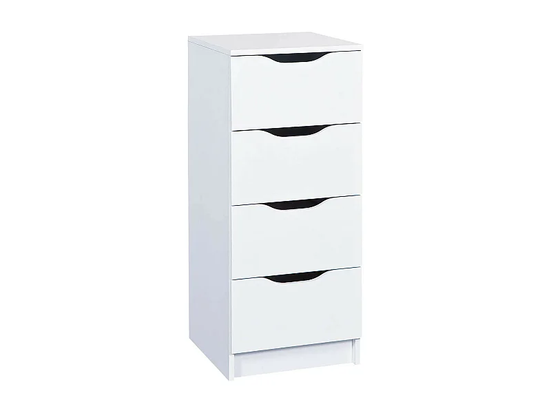 JENNY BLANC - Chiffonnier 4 Tiroirs Coloris Blanc