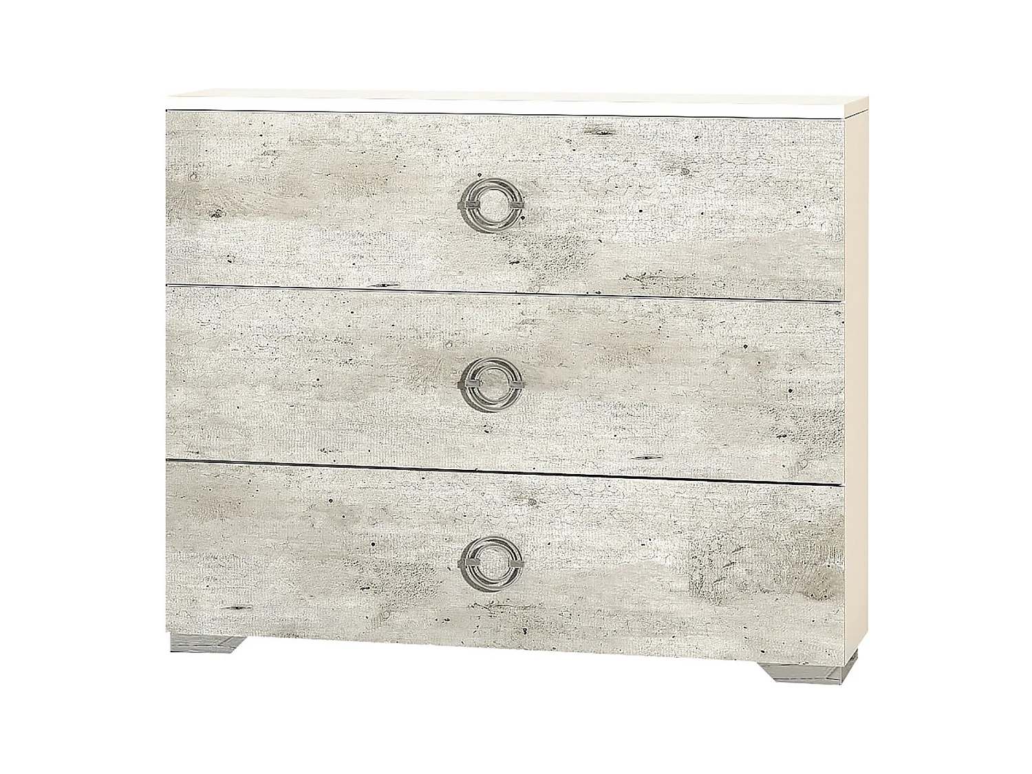 GOYA - Commode 3 Tiroirs avec Poignées Chromées