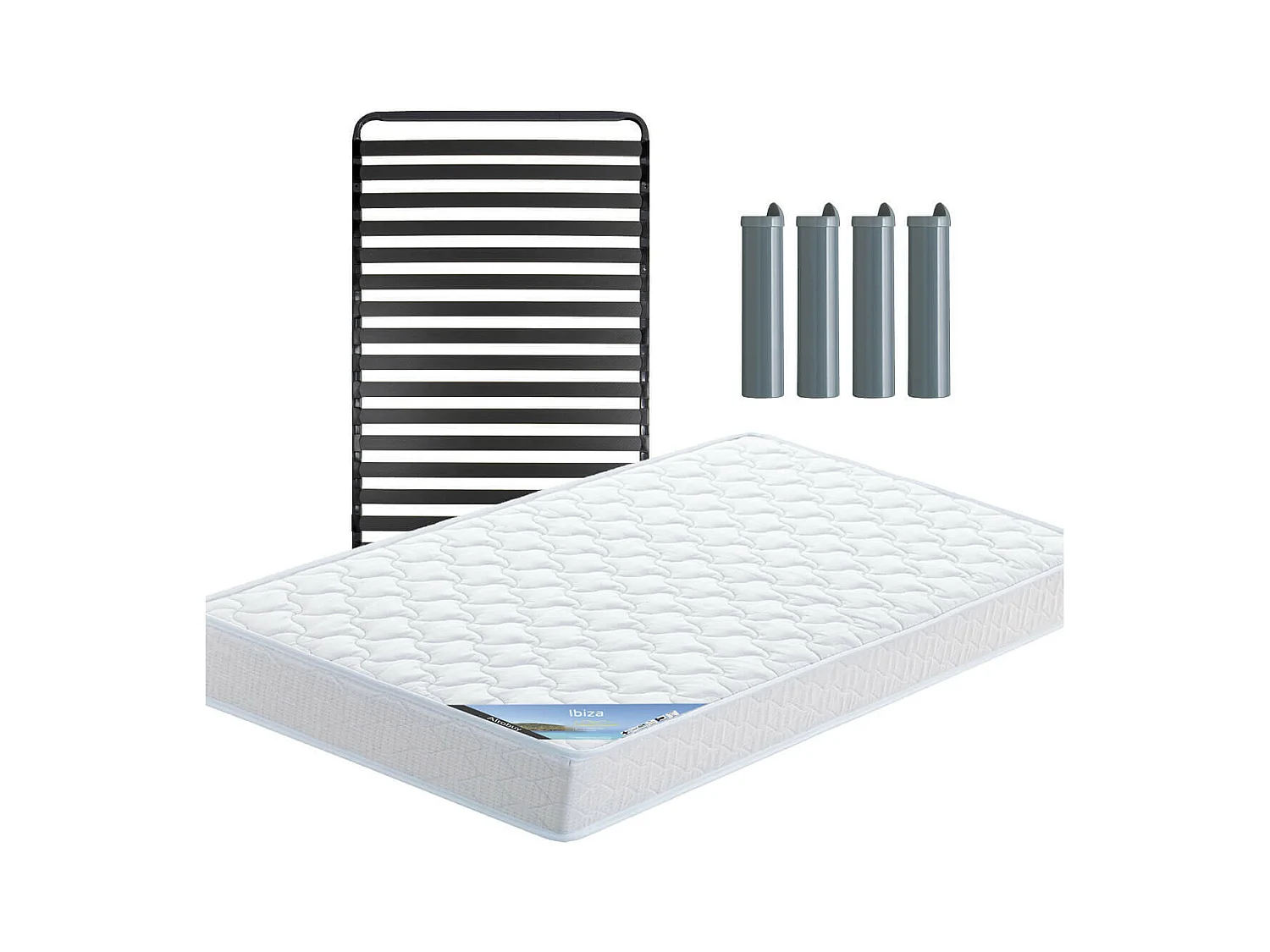 IBIZA - Pack Matelas + Titanium 22 90x190cm + Pieds