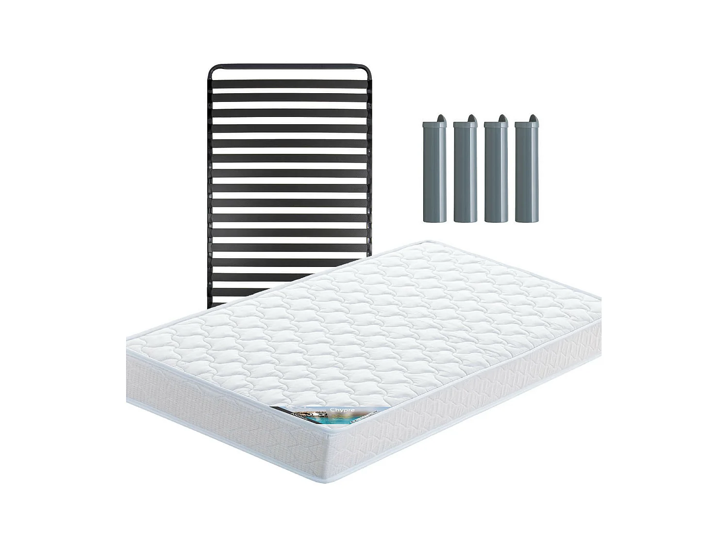 CHYPRE - Pack Matelas + Titanium 22 90x190cm + Pieds