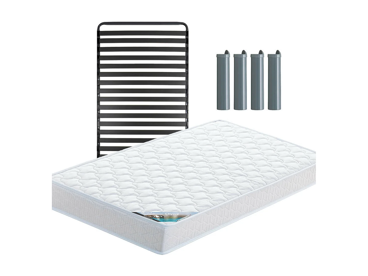 CHYPRE - Pack Matelas + Titanium 22 90x190cm + Pieds