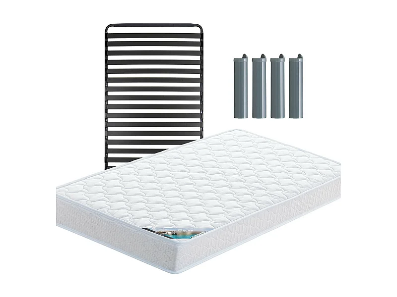 CHYPRE - Pack Matelas + Titanium 22 90x190cm + Pieds