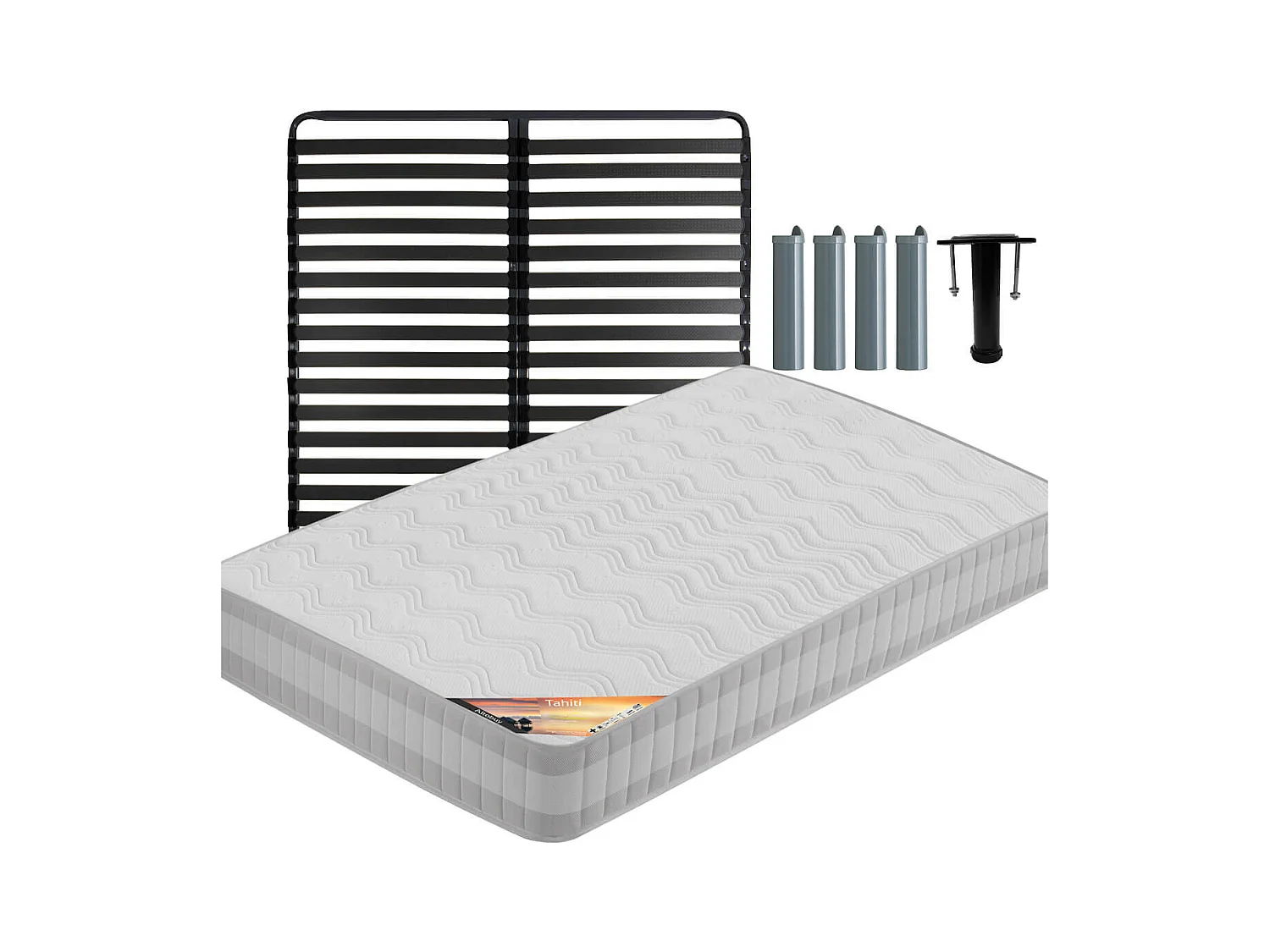 TAHITI - Pack Matelas + Titanium 22 140x190cm + Pieds