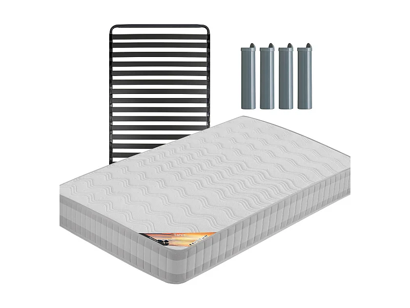 TAHITI - Pack Matelas + Titanium 22 90x190cm + Pieds