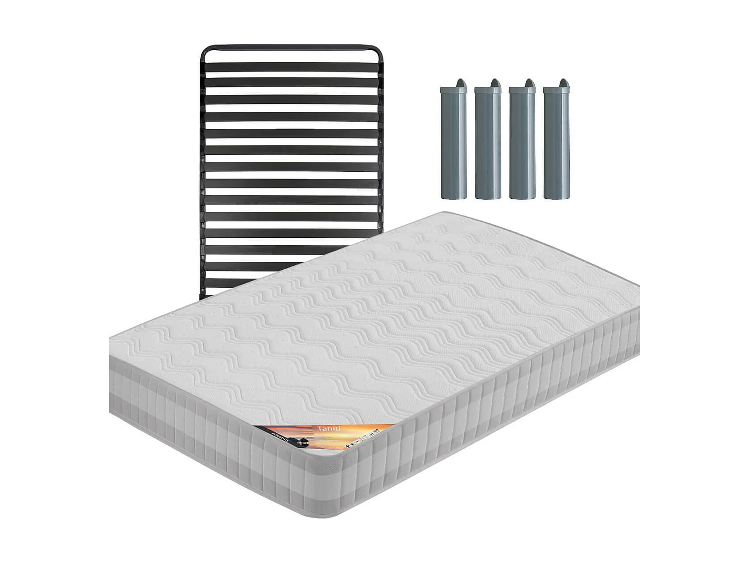 TAHITI - Pack Matelas + Titanium 22 90x190cm + Pieds