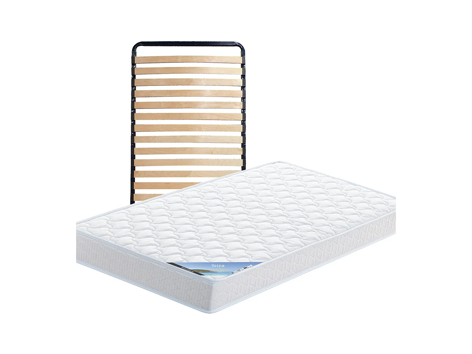IBIZA - Pack Matelas + Lattes 90x190