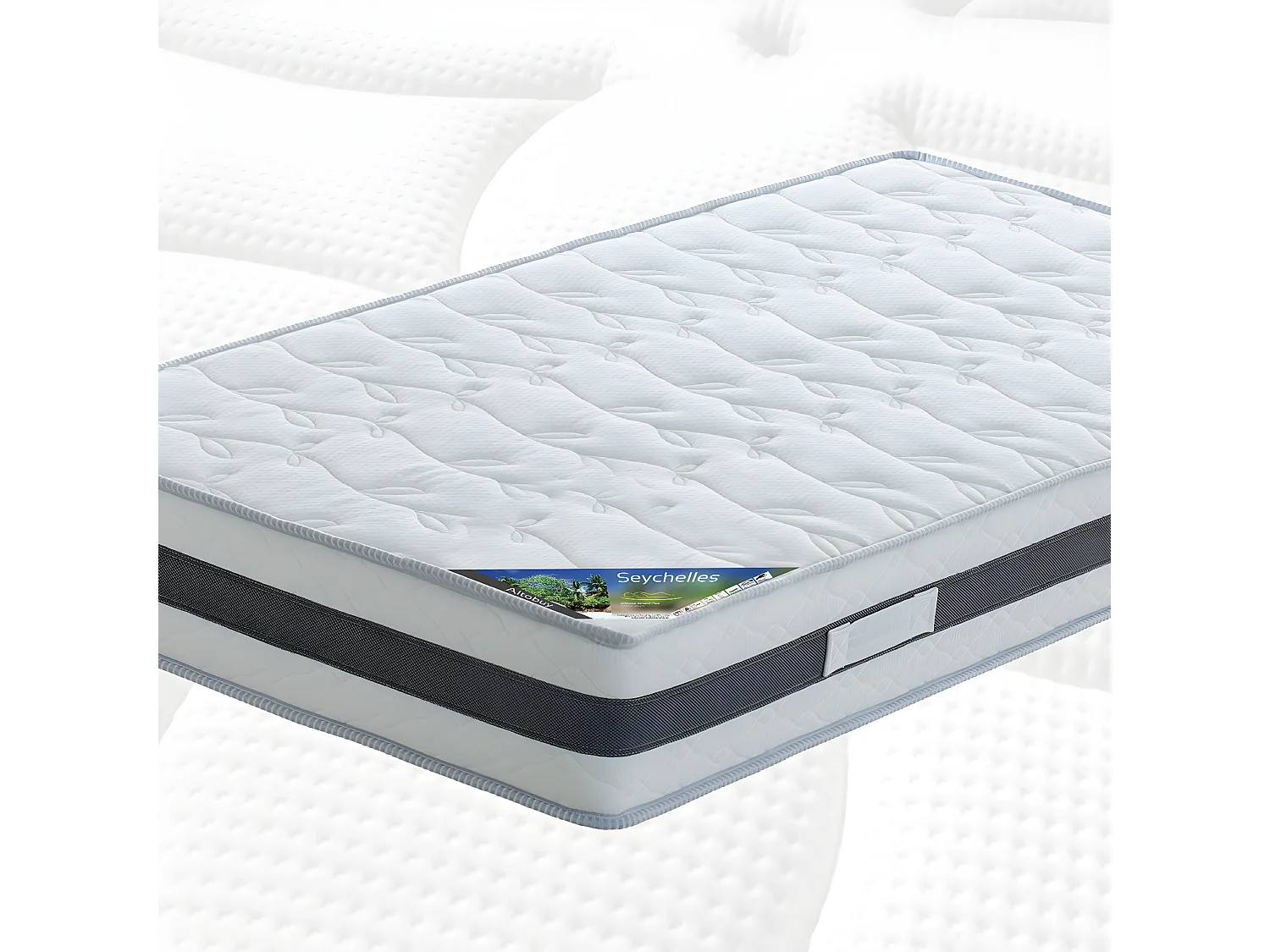 SEYCHELLES - Pack Matelas + Lattes 90x200 + Pieds