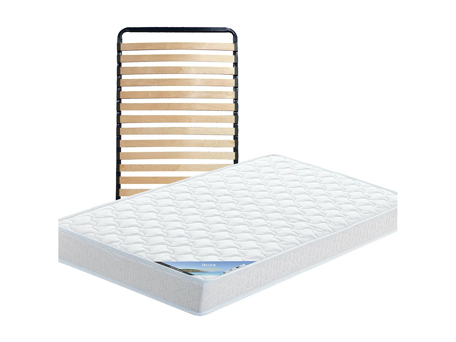 IBIZA - Pack Matelas + Lattes 80x200