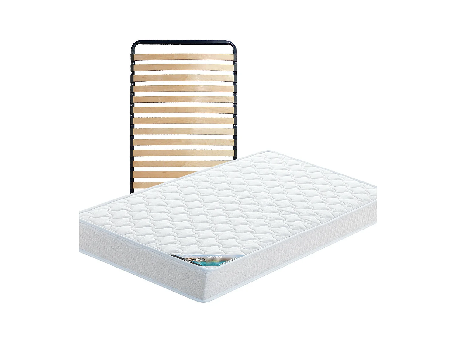 CHYPRE - Pack Matelas + Lattes 80x190