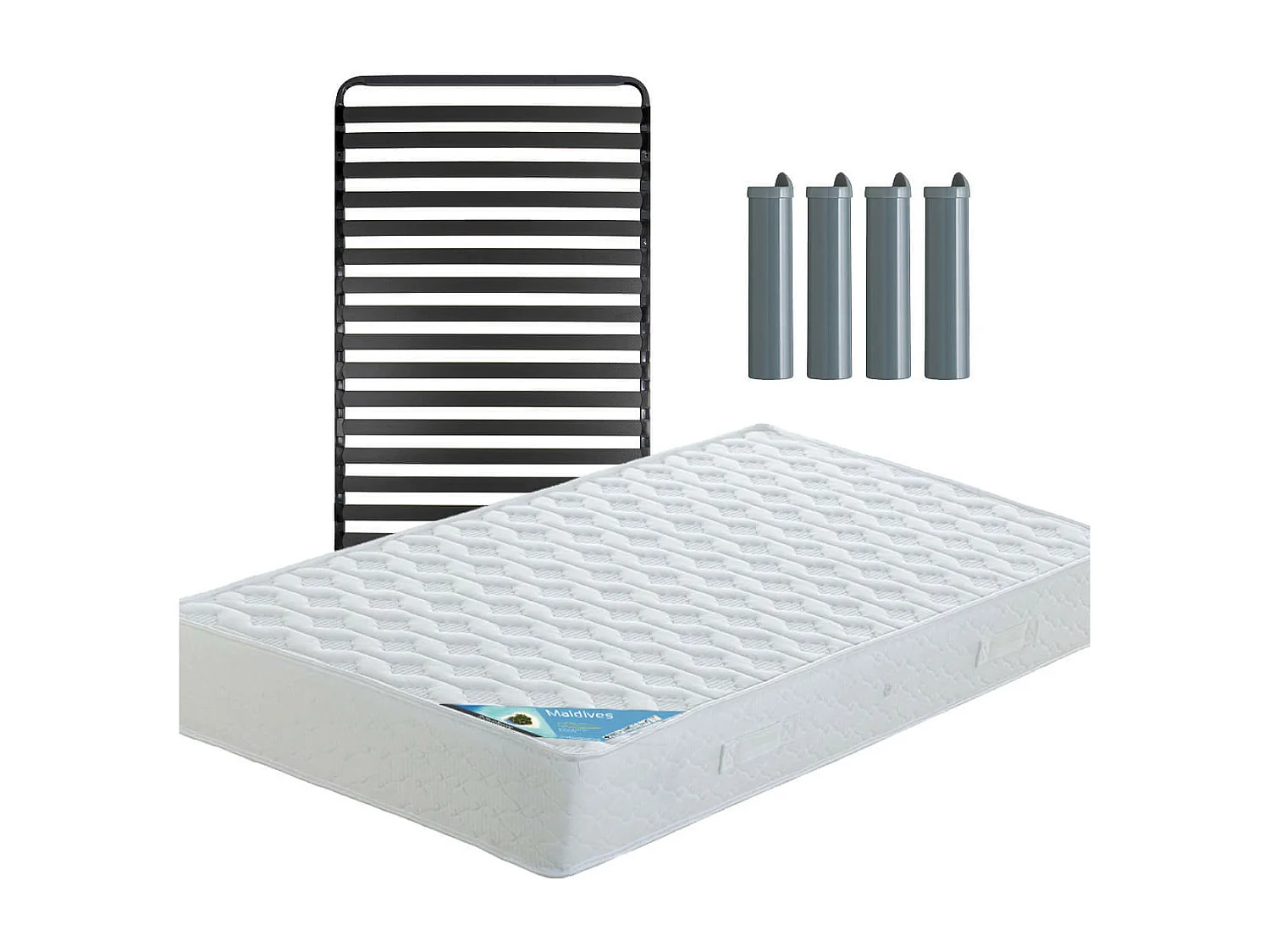 MALDIVES - Pack Matelas + Titanium 22 90x190cm + Pieds
