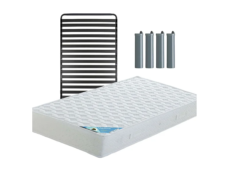 MALDIVES - Pack Matelas + Titanium 22 90x190cm + Pieds