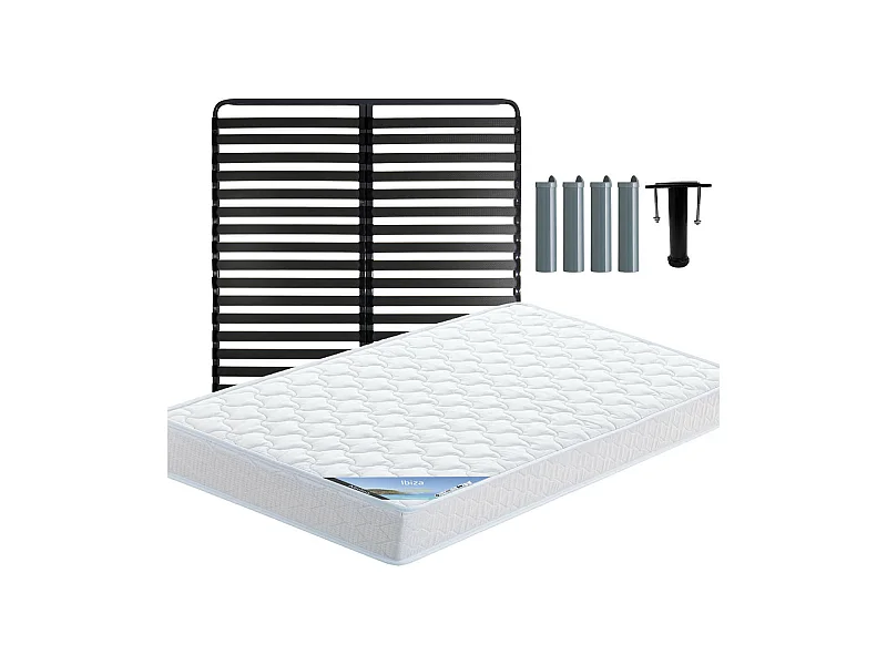 IBIZA - Pack Matelas + Titanium 22 140x190cm + Pieds