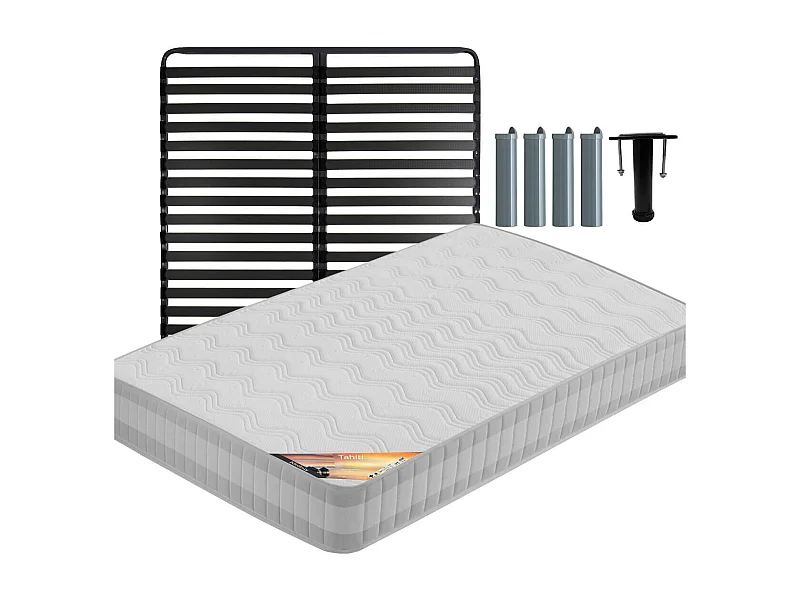 TAHITI - Pack Matelas + Titanium 22 160x200cm + Pieds