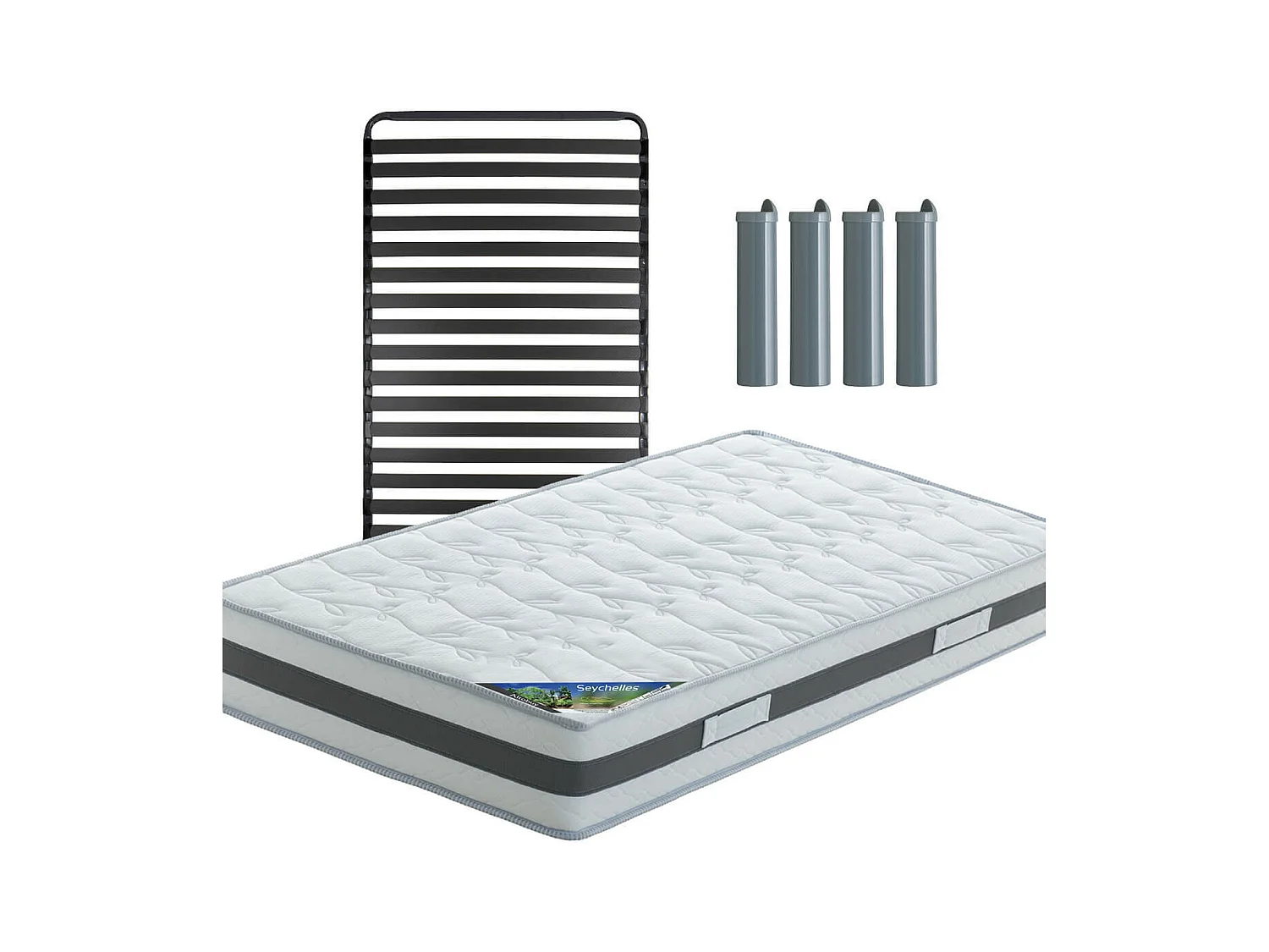 SEYCHELLES - Pack Matelas + Titanium 22 90x190cm + Pieds
