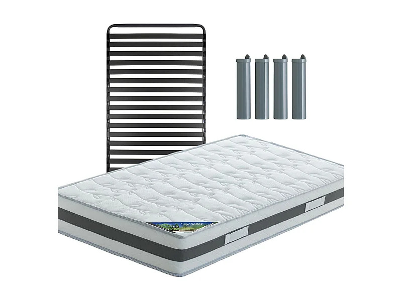 SEYCHELLES - Pack Matelas + Titanium 22 90x190cm + Pieds