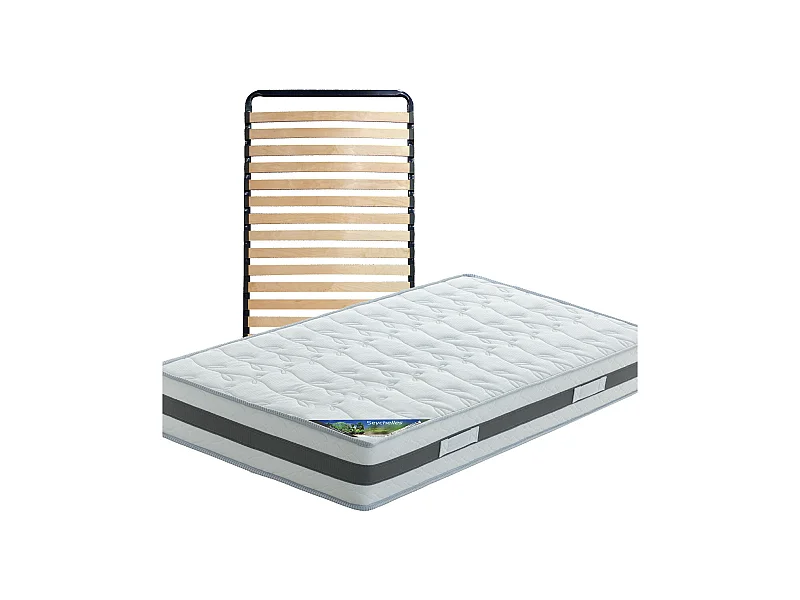 SEYCHELLES - Pack Matelas + Lattes 90x190