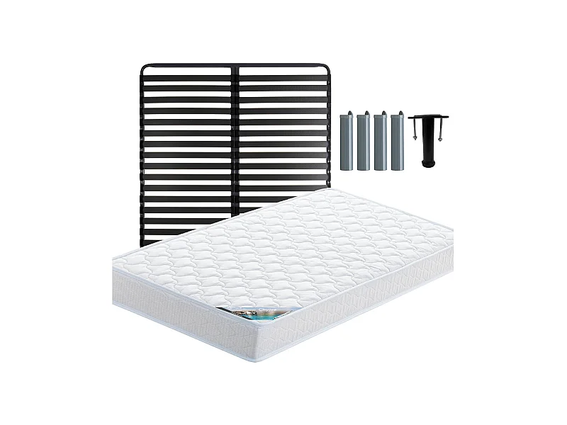 CHYPRE - Pack Matelas + Titanium 22 160x200cm + Pieds