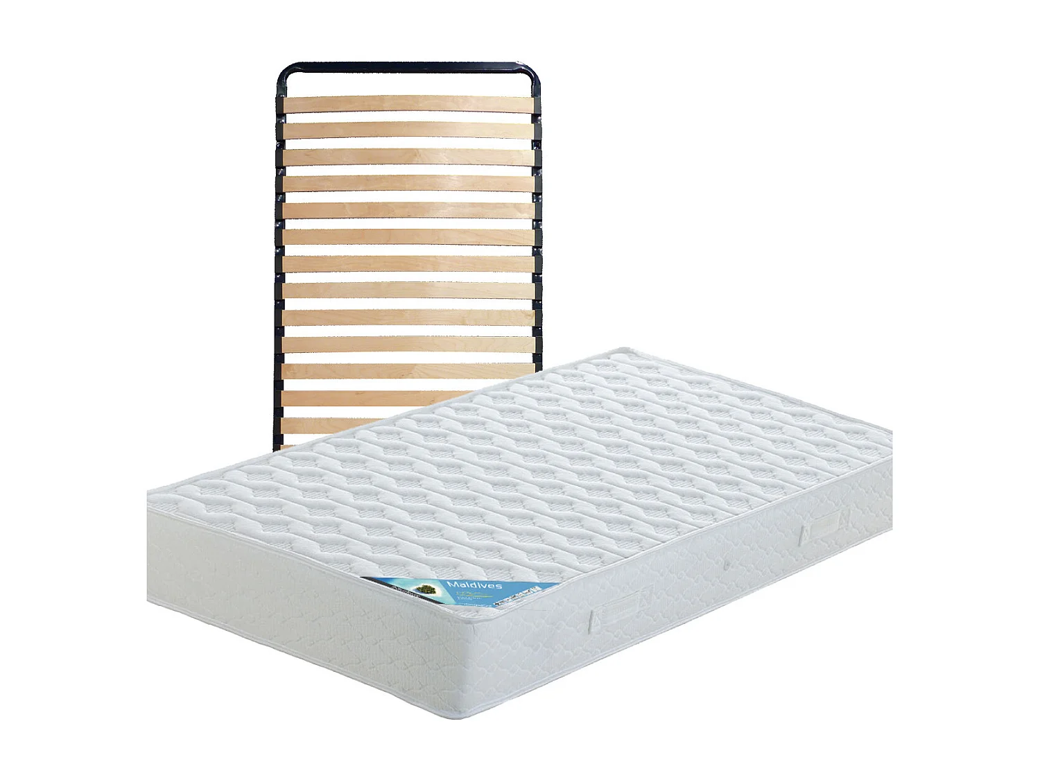 MALDIVES - Pack Matelas + Lattes 90x200