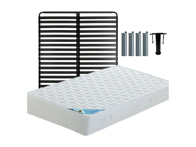 MALDIVES - Pack Matelas + Titanium 22 160x200cm + Pieds