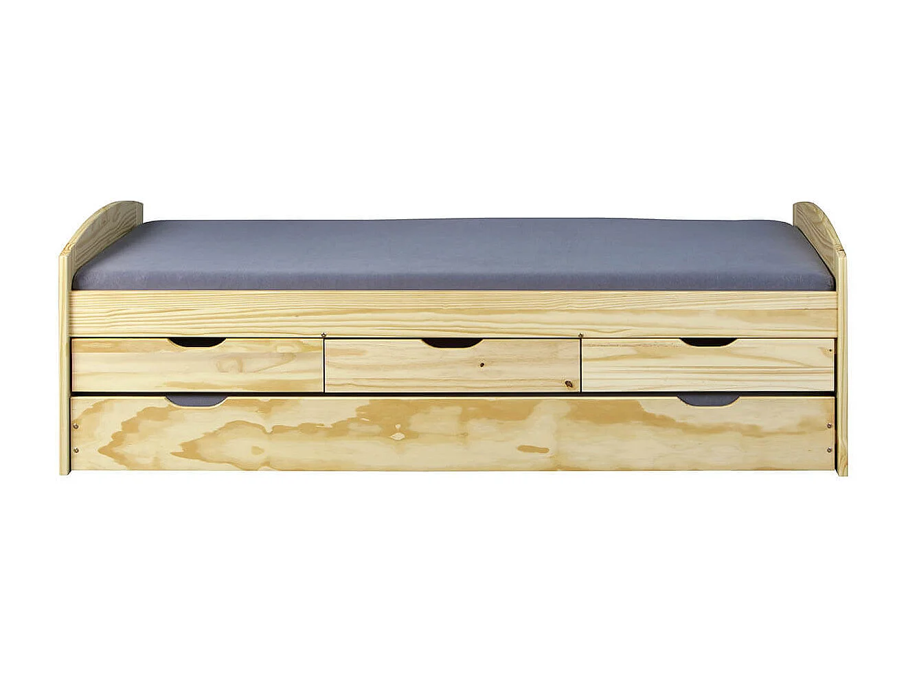 OLIVER - Lit Gigogne 90x200cm + 3 Tiroirs Bois Massif