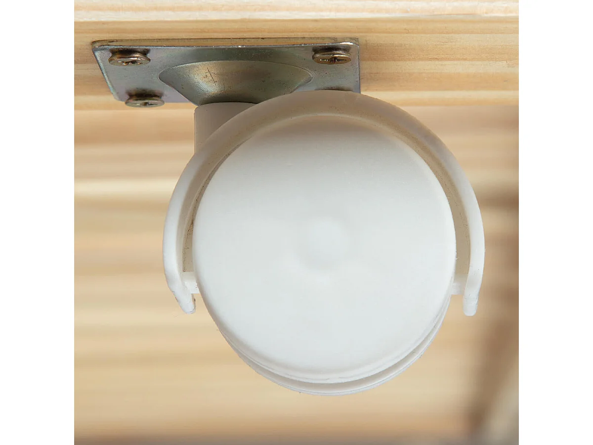 BRODI - Lit  90x200 cm Gigogne Vernis Blanc