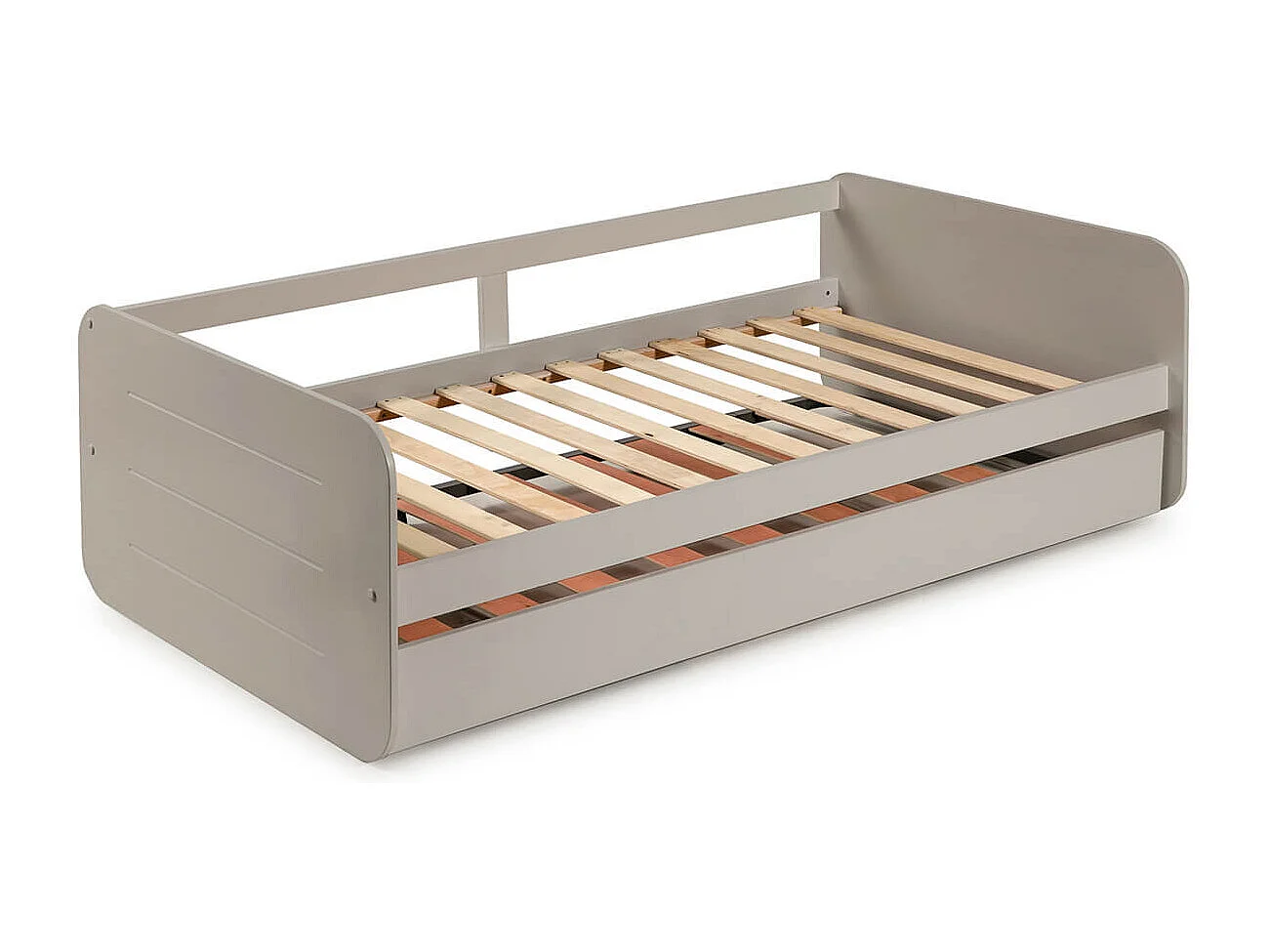 ZELLA - Lit Gigogne 90x190 cm coloris Gris