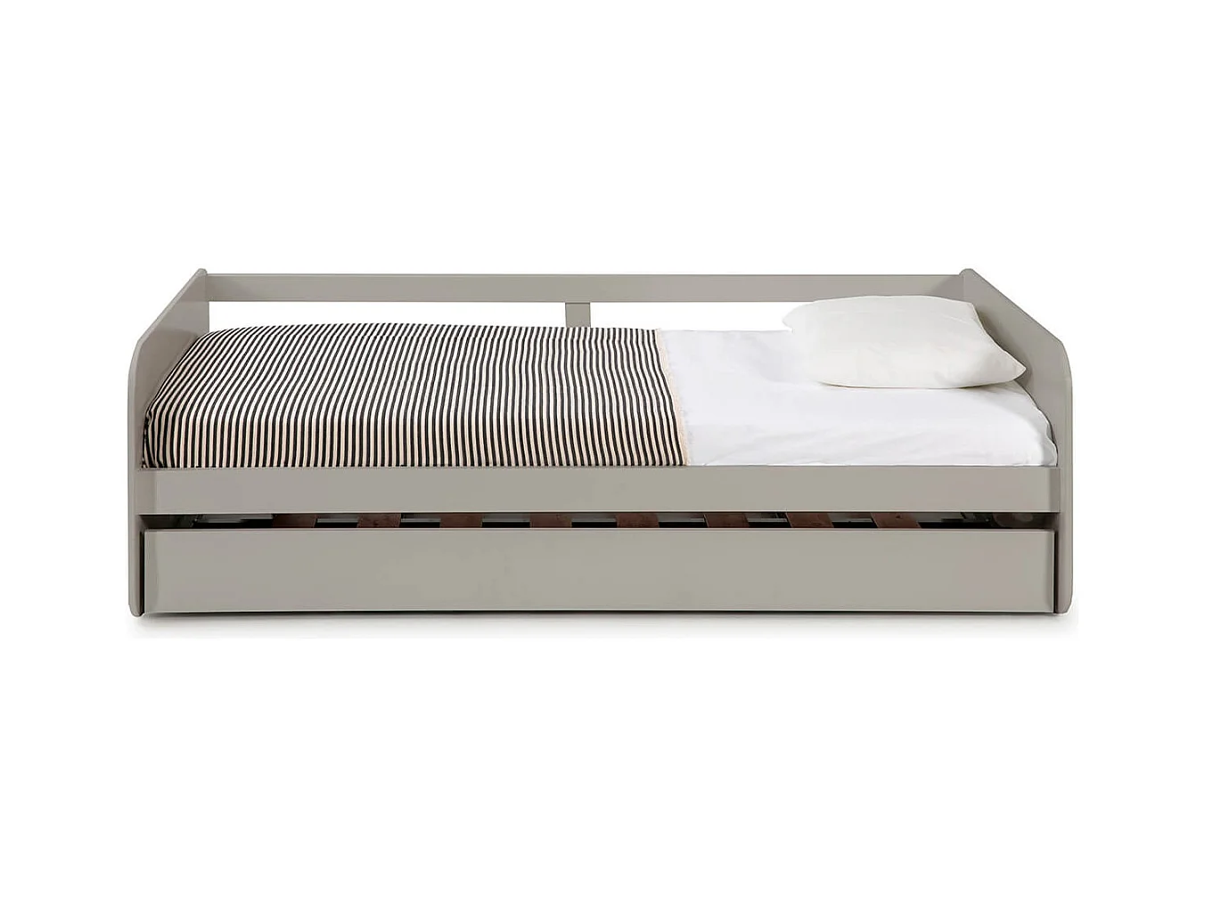 ZELLA - Lit Gigogne 90x190 cm coloris Gris