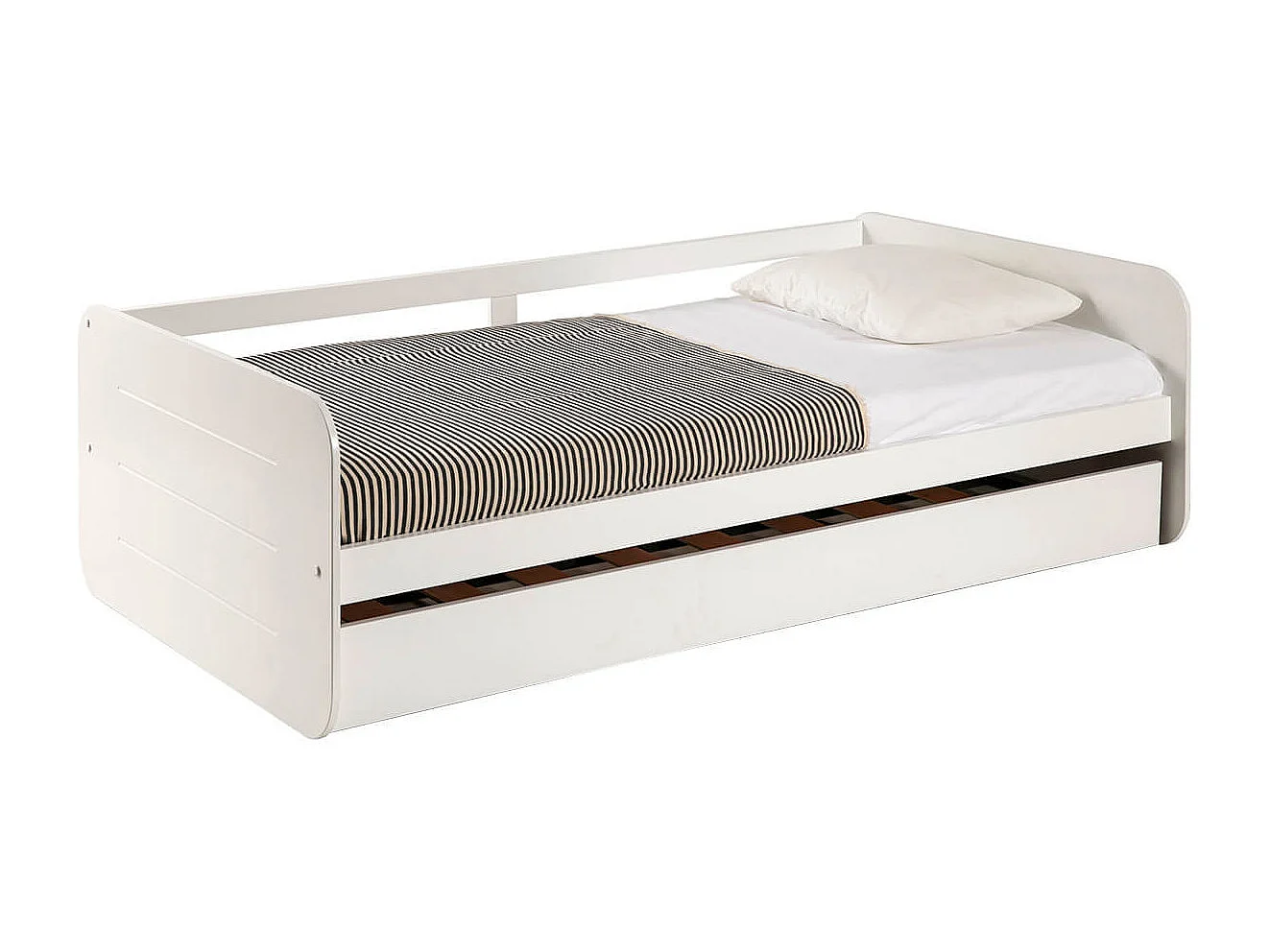ZELLA - Lit Gigogne 90x190 cm coloris Blanc