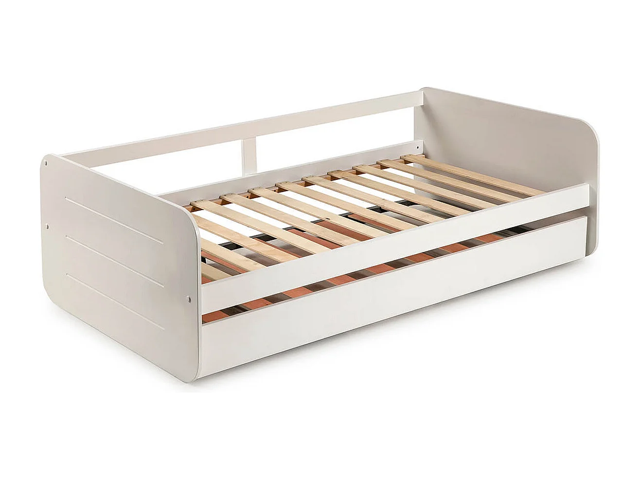 ZELLA - Lit Gigogne 90x190 cm coloris Blanc