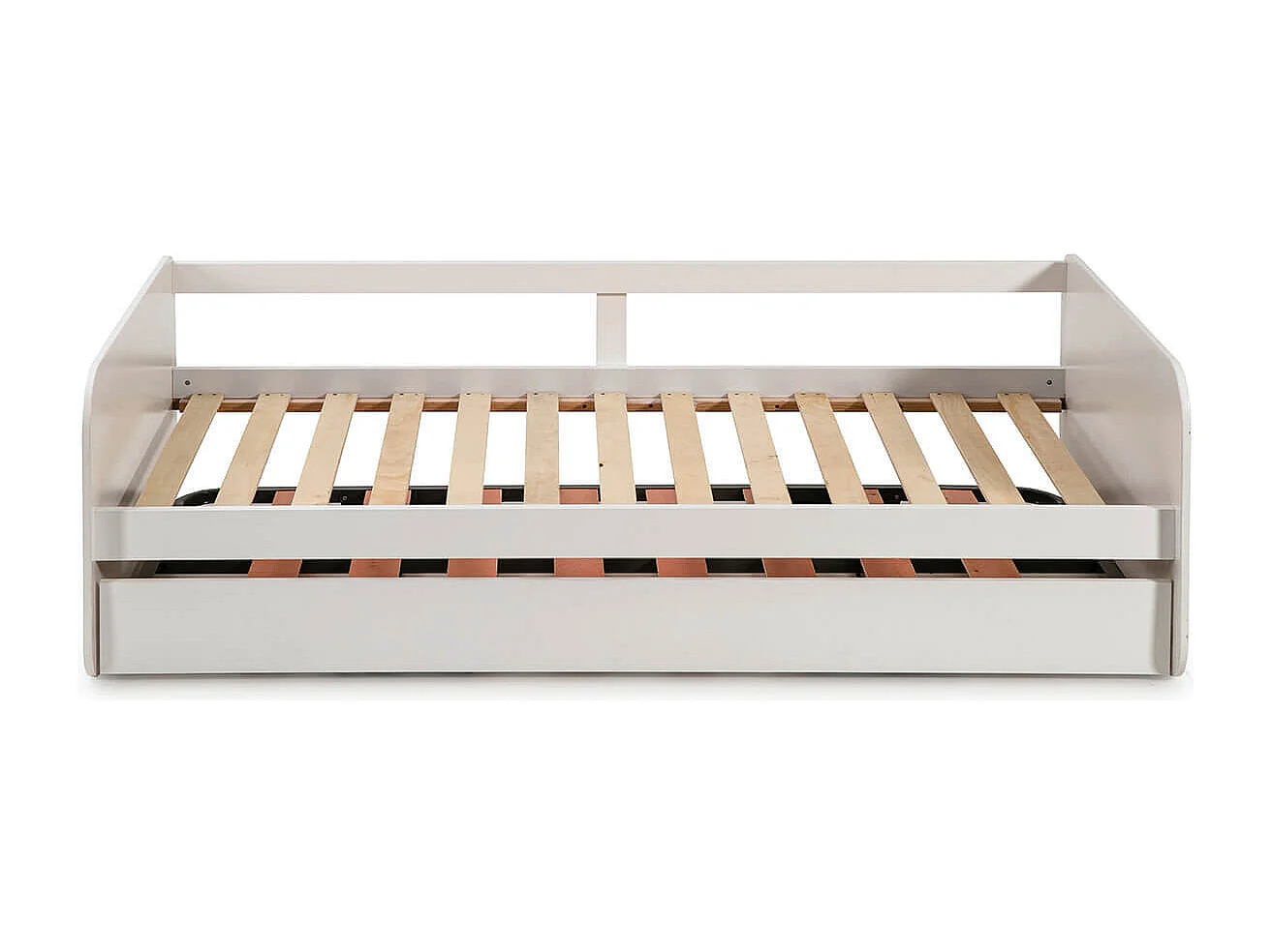 ZELLA - Lit Gigogne 90x190 cm coloris Blanc