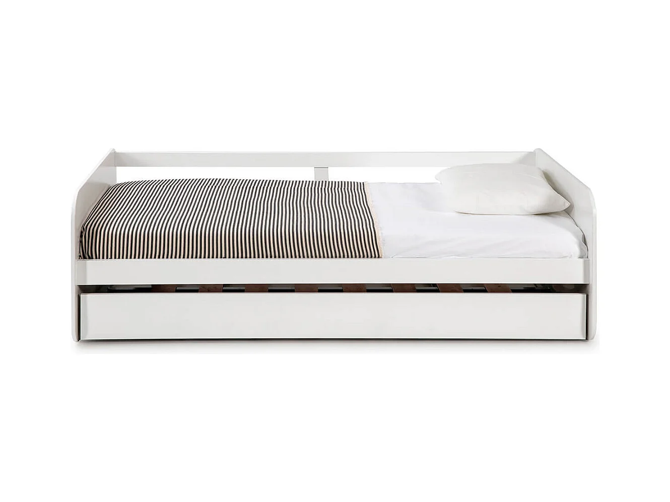 ZELLA - Lit Gigogne 90x190 cm coloris Blanc