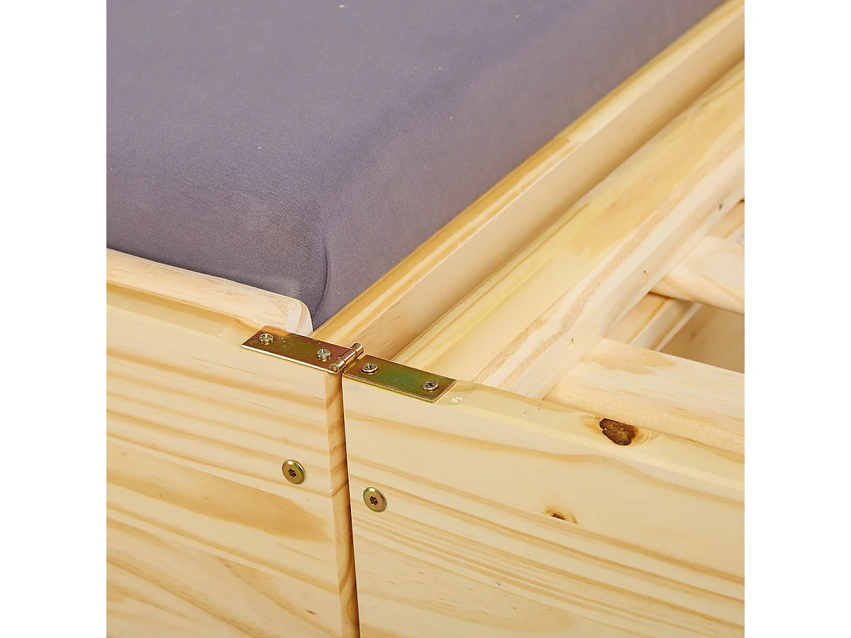 JESSICA - Lit Gigogne 3 Couchages 90x200cm Bois Massif Vernis Naturel