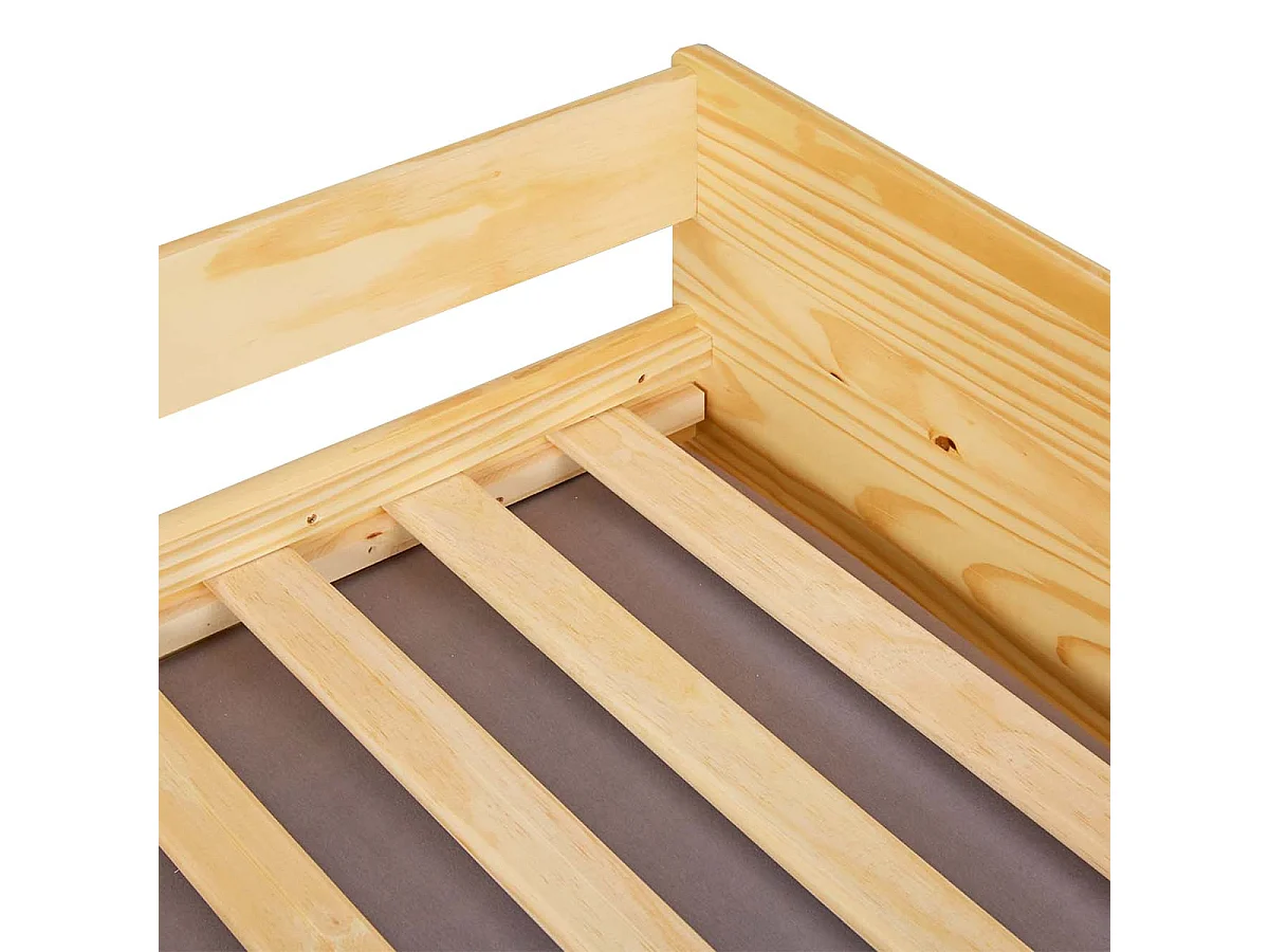 JESSICA - Lit Gigogne 3 Couchages 90x200cm Bois Massif Vernis Naturel