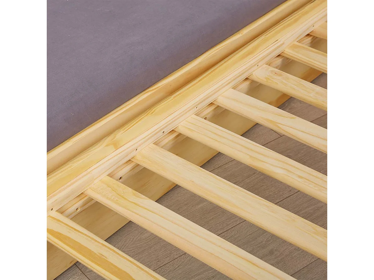 JESSICA - Lit Gigogne 3 Couchages 90x200cm Bois Massif Vernis Naturel