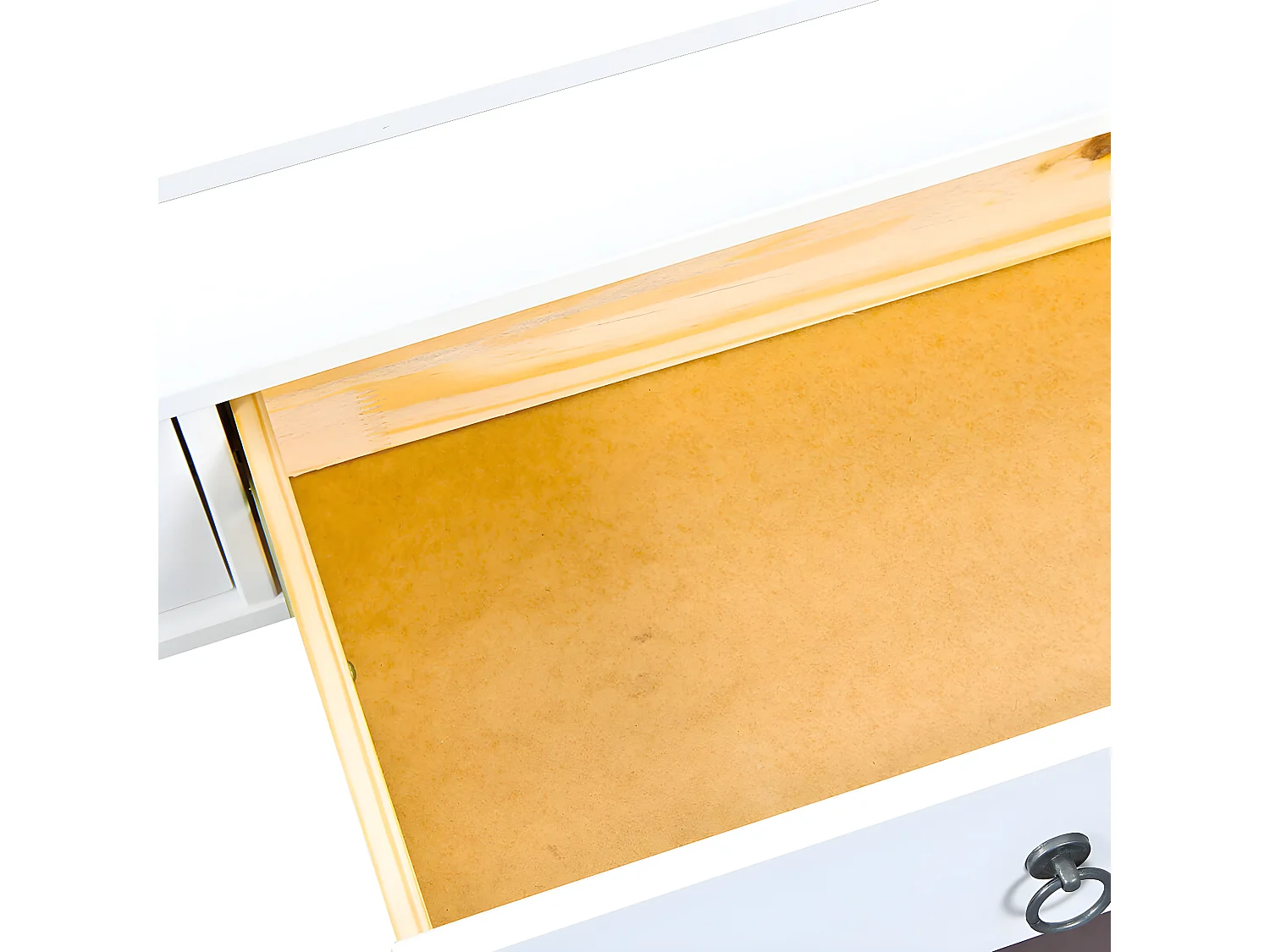 NATUR - Table Basse Rectangulaire Bois Massif Vernis Blanc