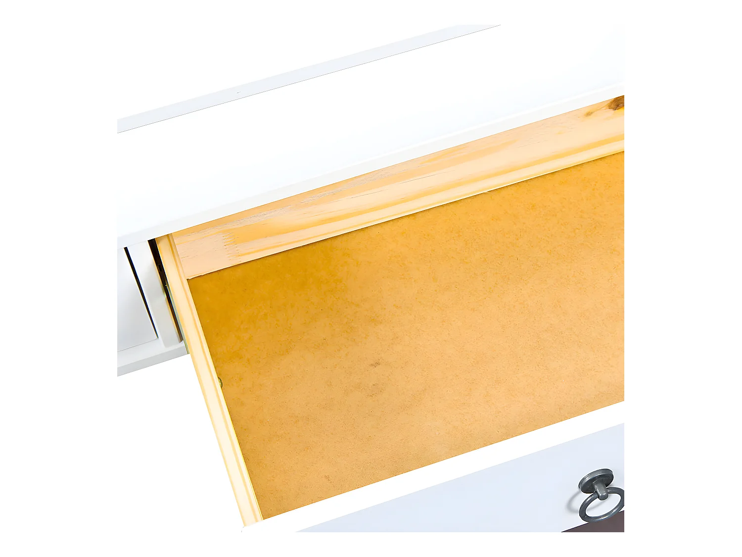 NATUR - Table Basse Rectangulaire Bois Massif Vernis Blanc