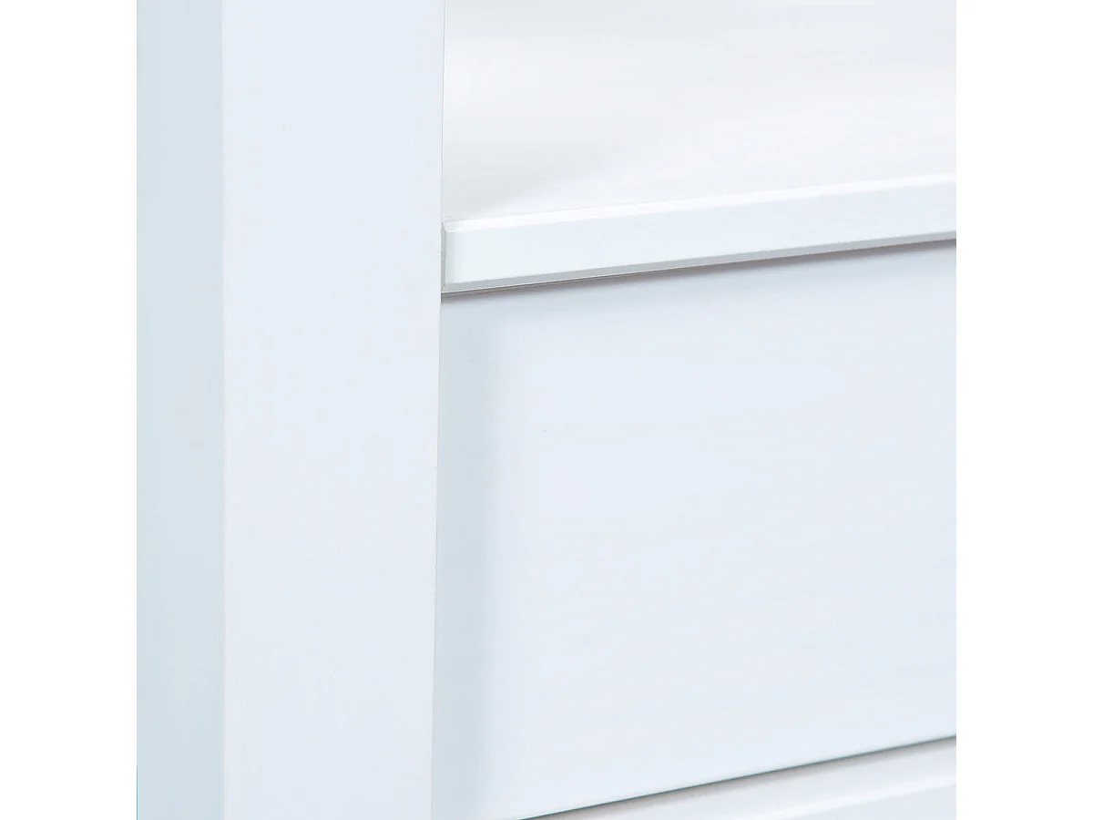 NATUR - Table Basse Rectangulaire Bois Massif Vernis Blanc