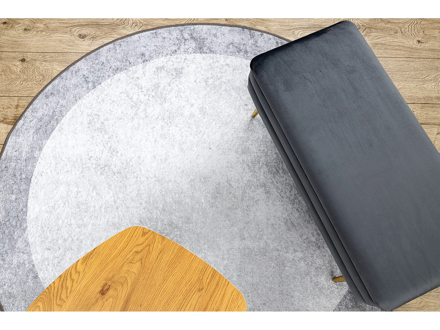 Tapis lavable MIRO 51648.802 cercle Marbre antidérapant - gris clair cercle 100 cm