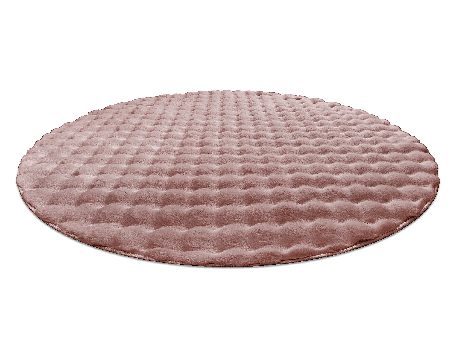 Tapis BUBBLE cercle poudré 45 IMITATION DE FOURRURE DE LAPIN 3D struc cercle 160 cm