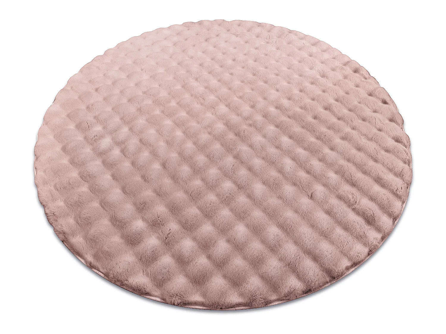 Tapijt BUBBLE cirkel poederroze 45 IMITATIE VAN KONIJNENBONT 3D struct cercle 200 cm