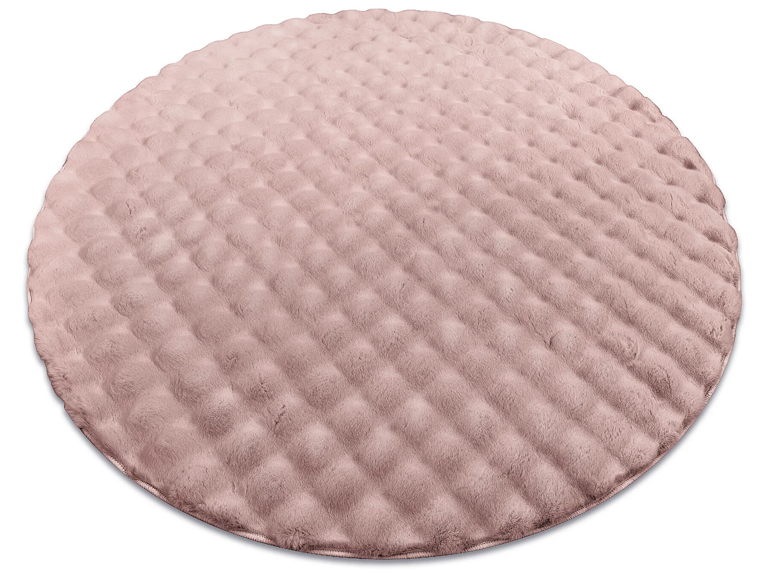 Tapijt BUBBLE cirkel poederroze 45 IMITATIE VAN KONIJNENBONT 3D struct cercle 200 cm