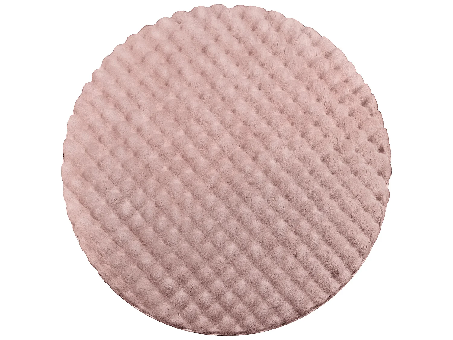 Tapijt BUBBLE cirkel poederroze 45 IMITATIE VAN KONIJNENBONT 3D struct cercle 200 cm