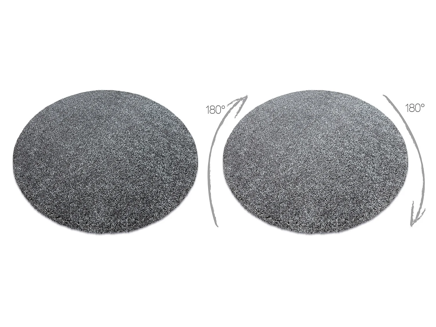 Modern Tapijt Wasbaar , ILDO 71181070 ROND anthracytkleuring grijskleu cercle 200 cm