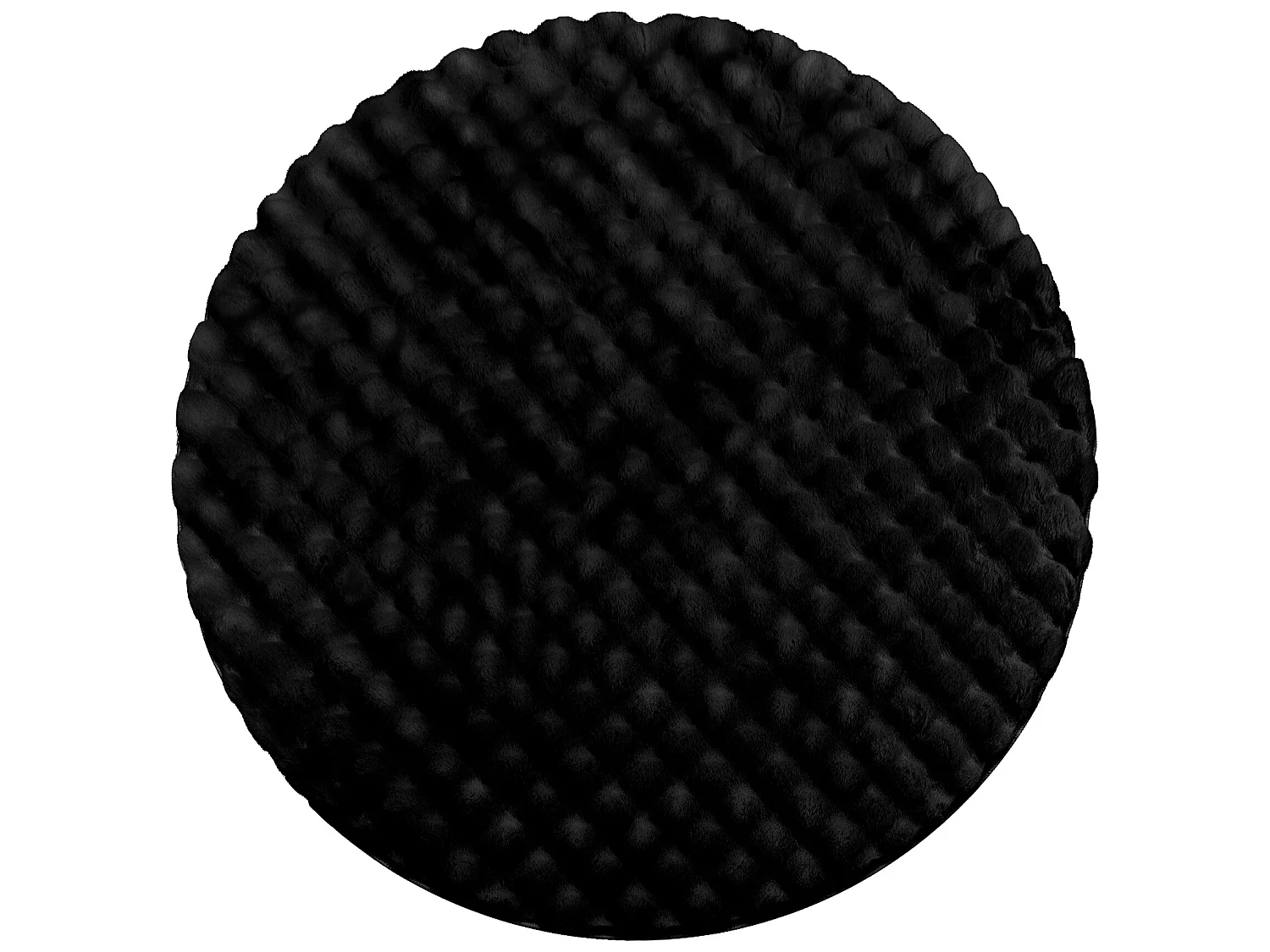 Tapijt BUBBLE cirkel zwart 25 IMITATIE VAN KONIJNENBONT 3D structureel cercle 200 cm