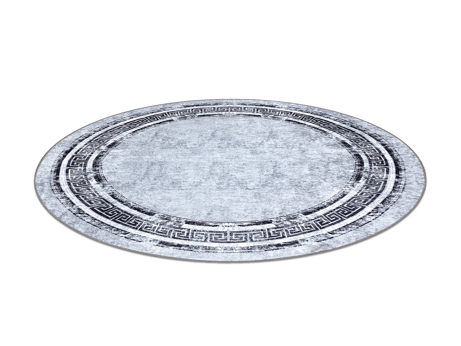 Tapis lavable MIRO 51254.802 cercle Marbre, grec antidérapant - gris  cercle 200 cm